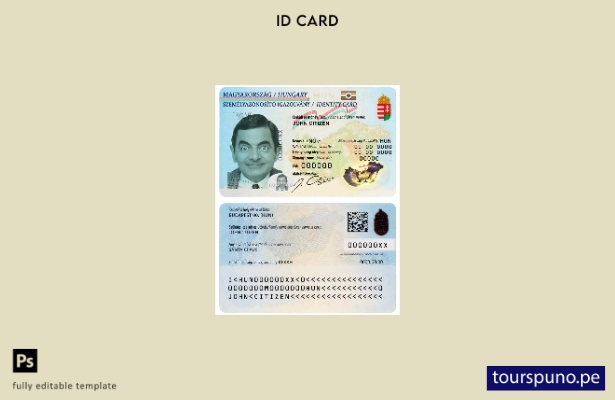 Plantilla de identificación de Hungría lista para imprimir